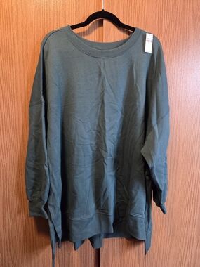Old Navy Teal Tunic-Length Crewneck Sweatshirt